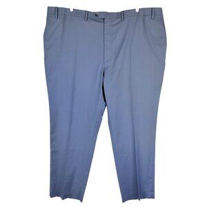 Shaquille ONeal Men Stretch Flat Front Blue Dress Pants Big Tall 52x30 NWT $150
